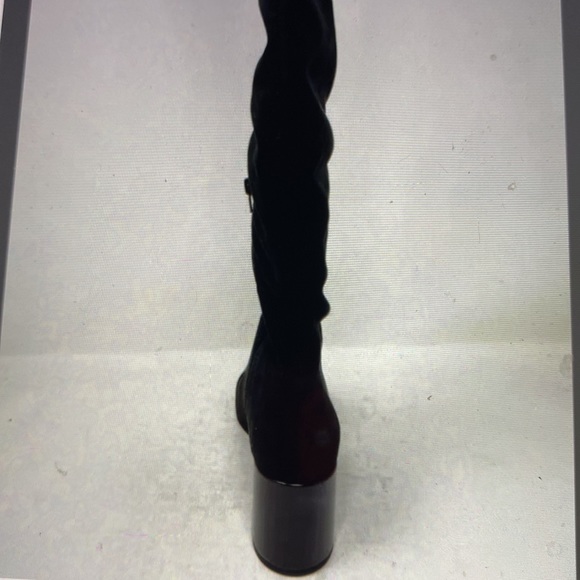 Black velvet above knees boots Pantene leather toe - Picture 5 of 16